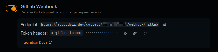CDviz Cloud GitLab Webhook settings